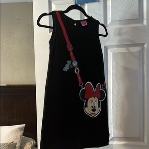 Disney A-line Black Sleeveless Dress with Crew Neck